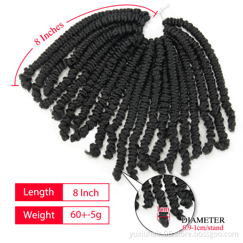 Spring Twist Crochet Braid hair 20Roots Black Color Passion Twist Synthetic Braiding Hair Extensions